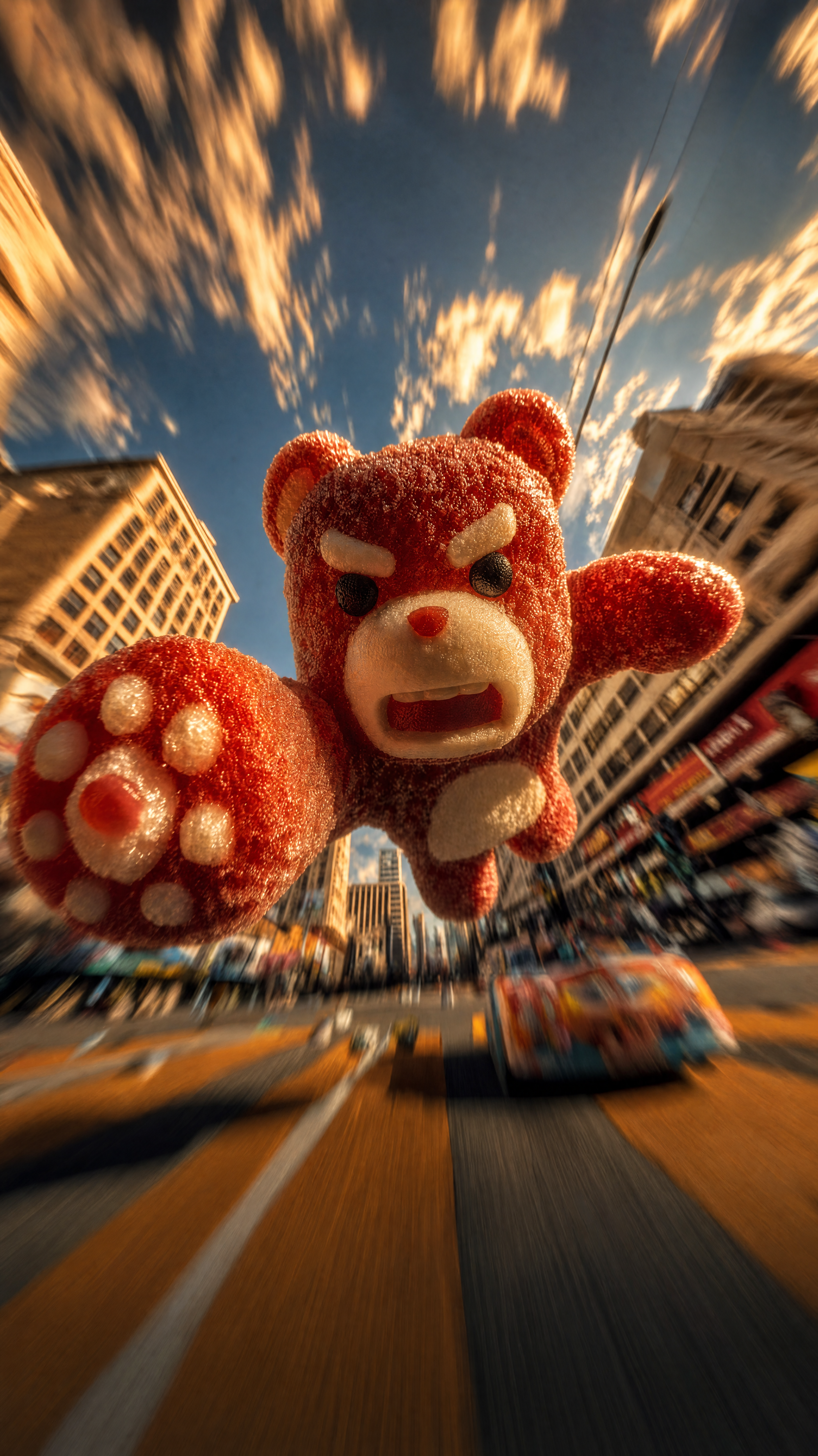Red Gummy Bear Monster Attacks