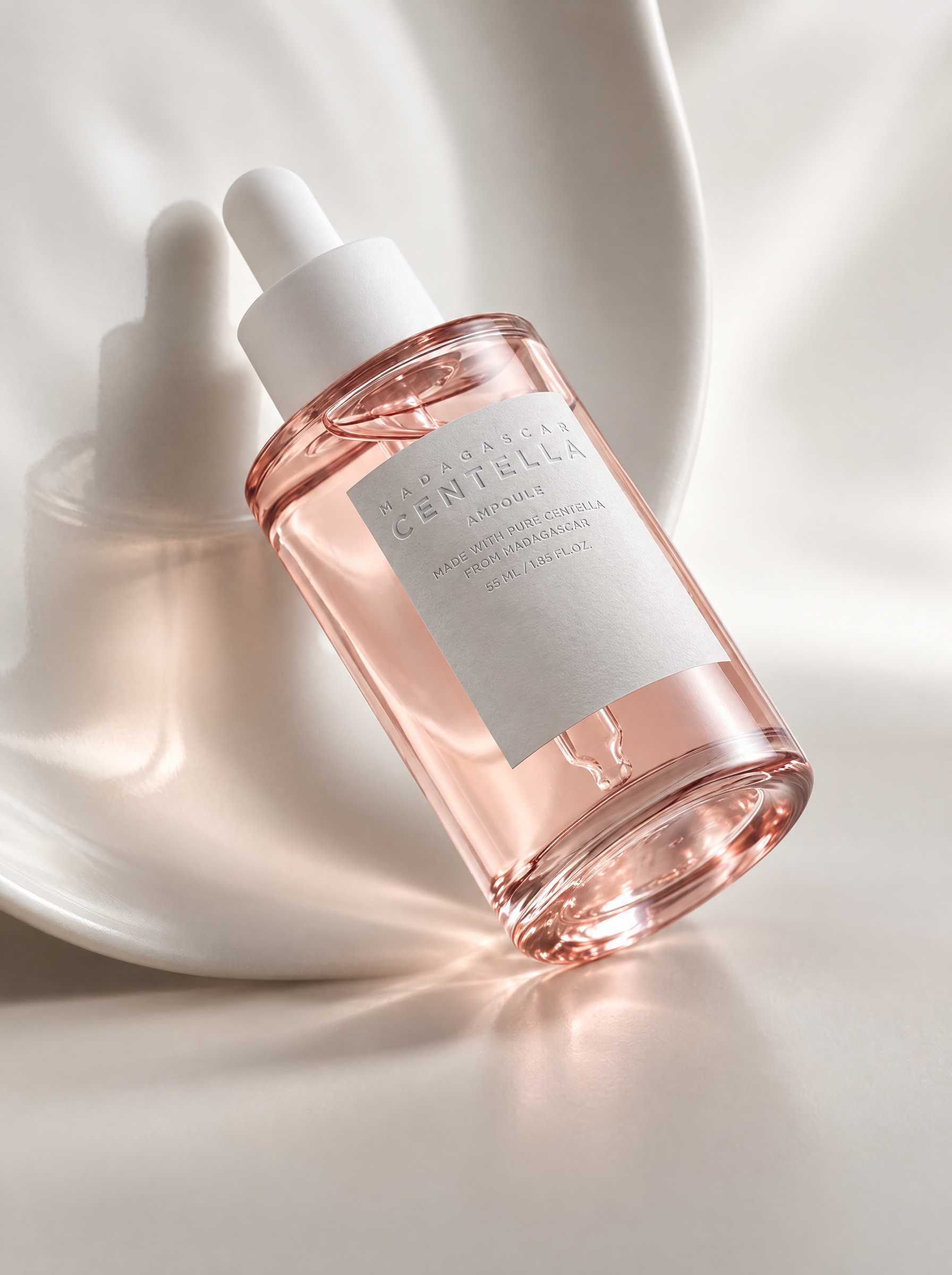 Rose-gold Serum Bottle with Matte White Cap