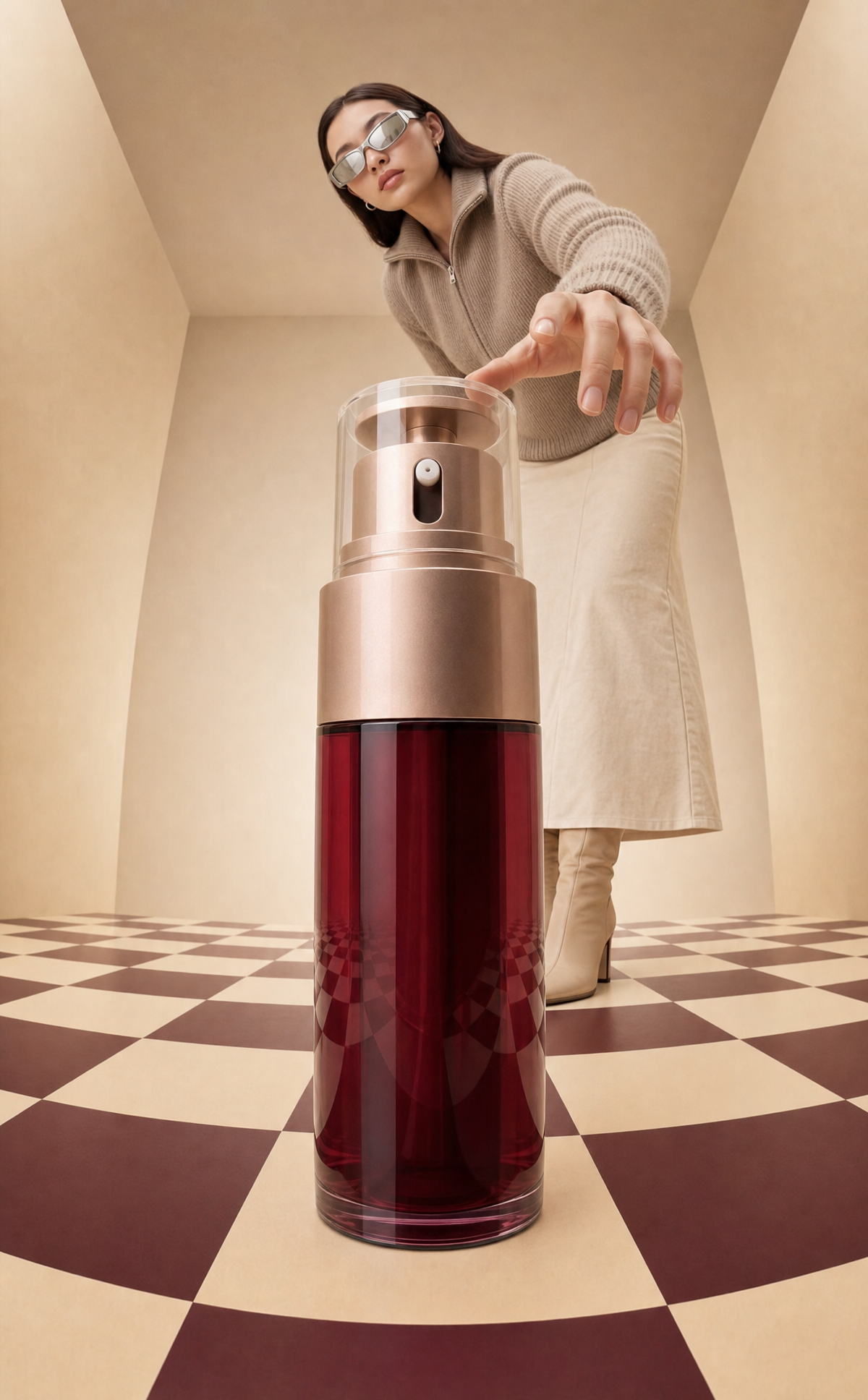 Ruby Serum Bottle Luxury Beauty Ad