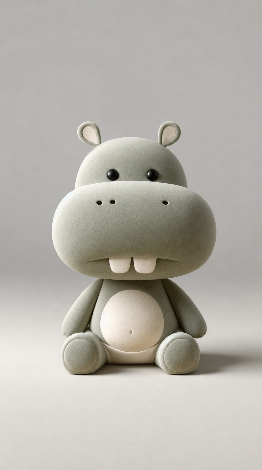 Sage and ivory baby hippo toy