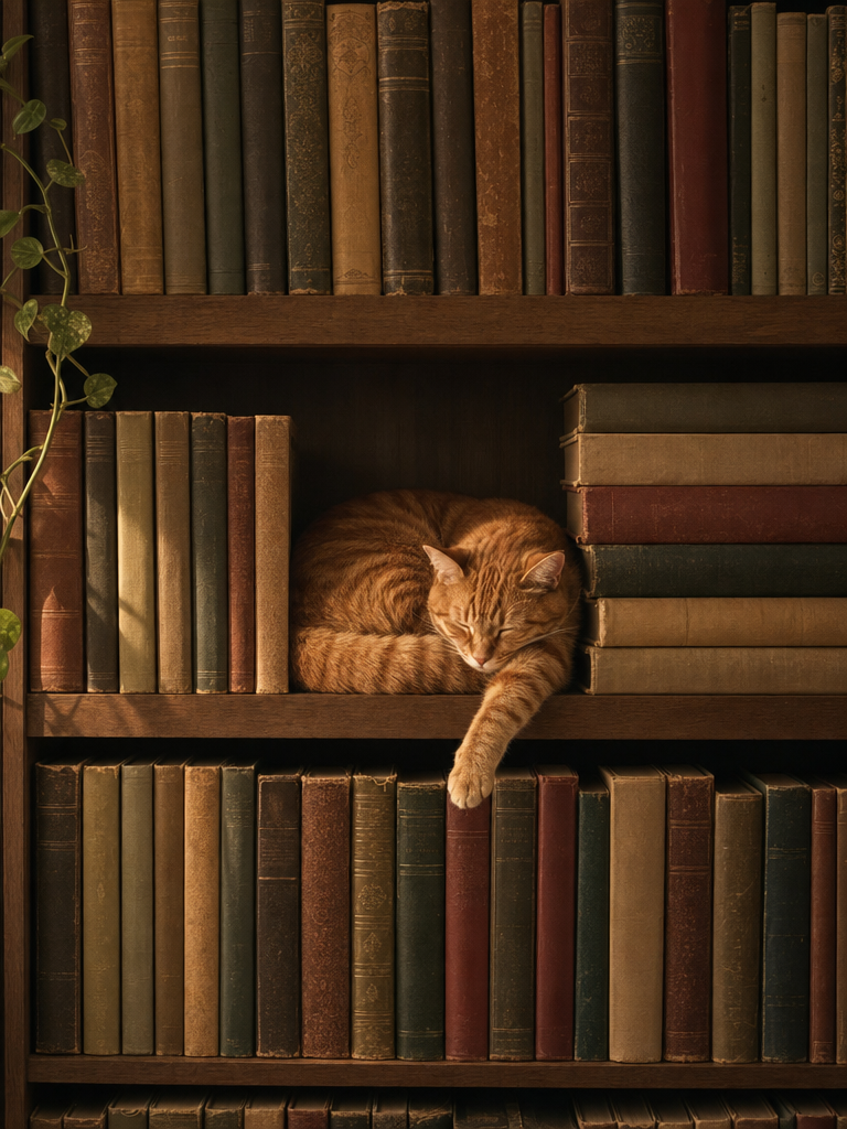 Sleeping Ginger Cat With Darker Tabby Stripes