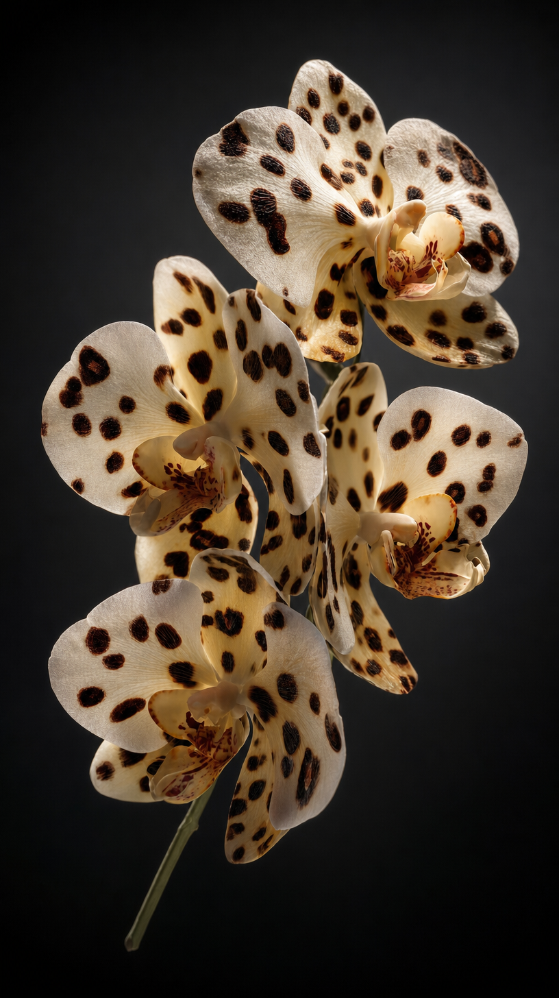 Spotted White Orchids in Studio