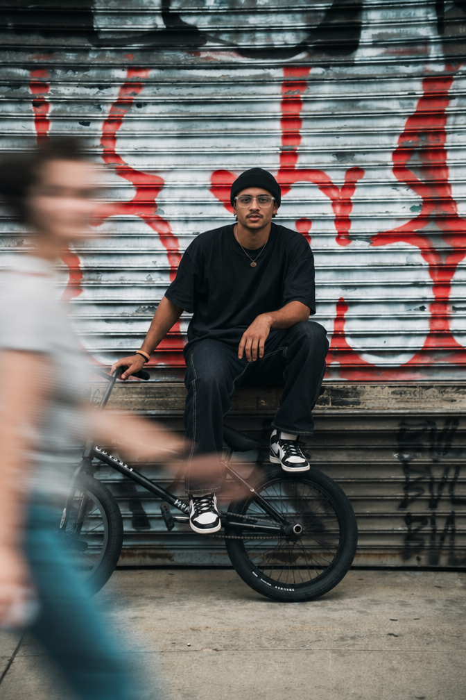 Stylish Rider on BMX Street Scene