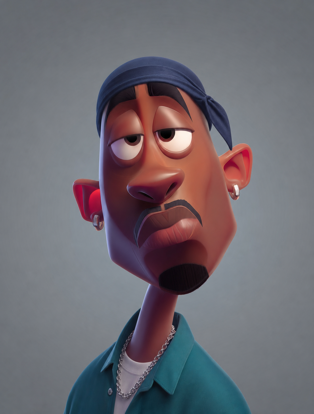 Laid-back 3D Caricature Portrait with Streetwear Style