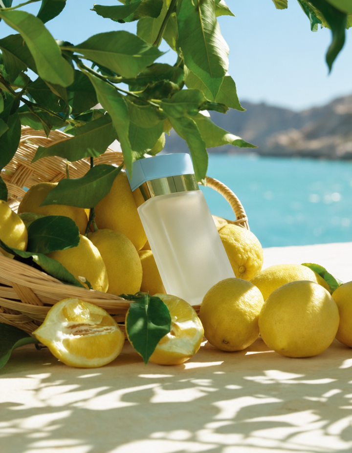 Sunlit lemons with frosted perfume
