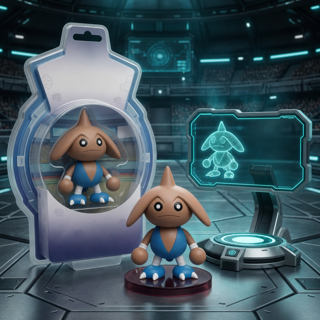 Teal Hologram Blister Figure Mockup