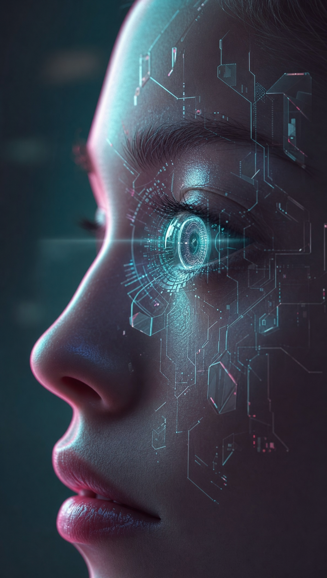 Teal-Neon AR Contact Lens Portrait