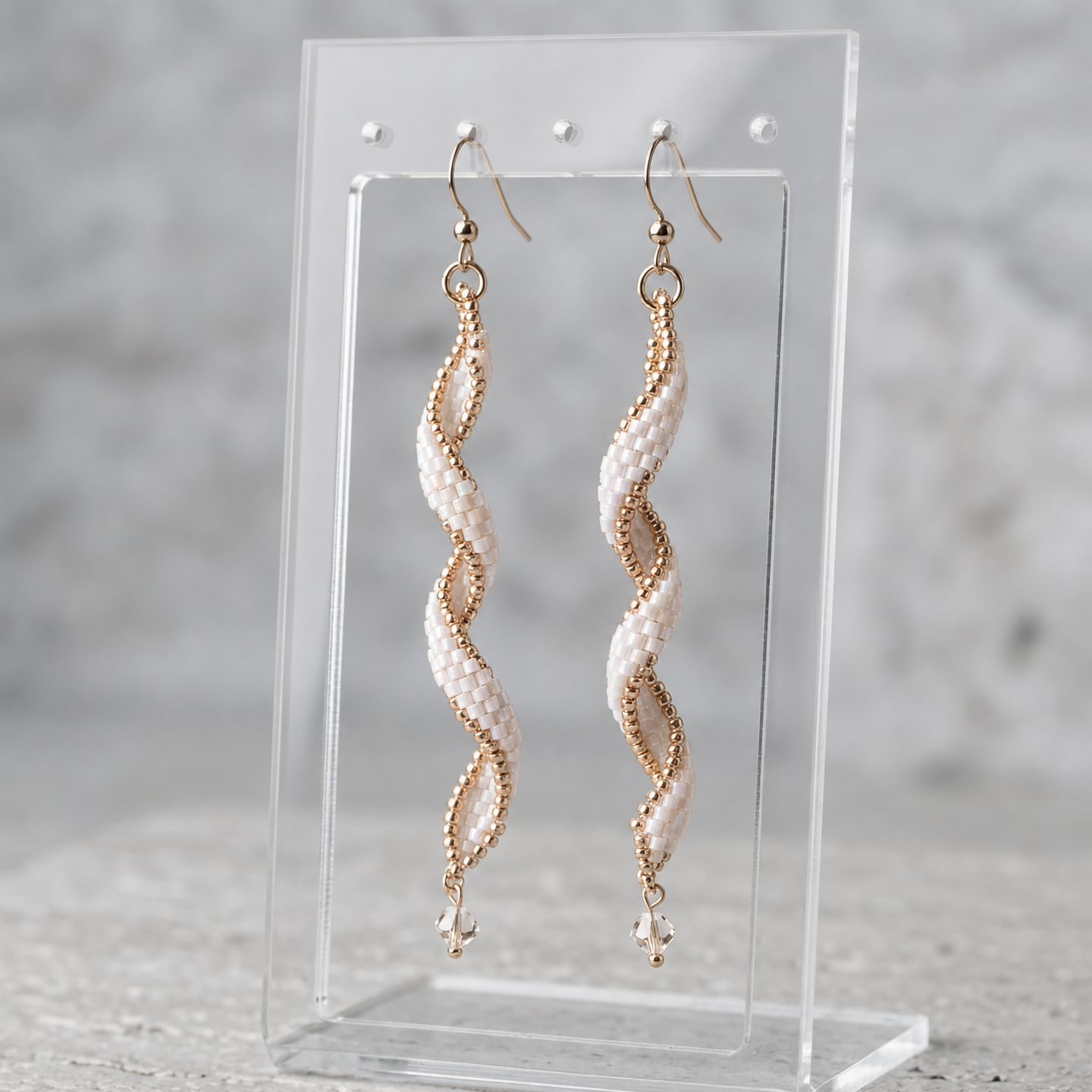 Twisted pearl-bead drop earrings, luxury