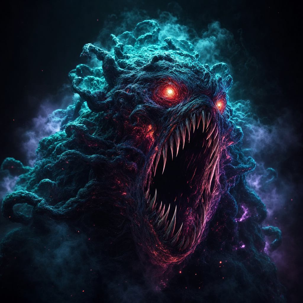 Vapor-Wreathed Horror Creature Emerges