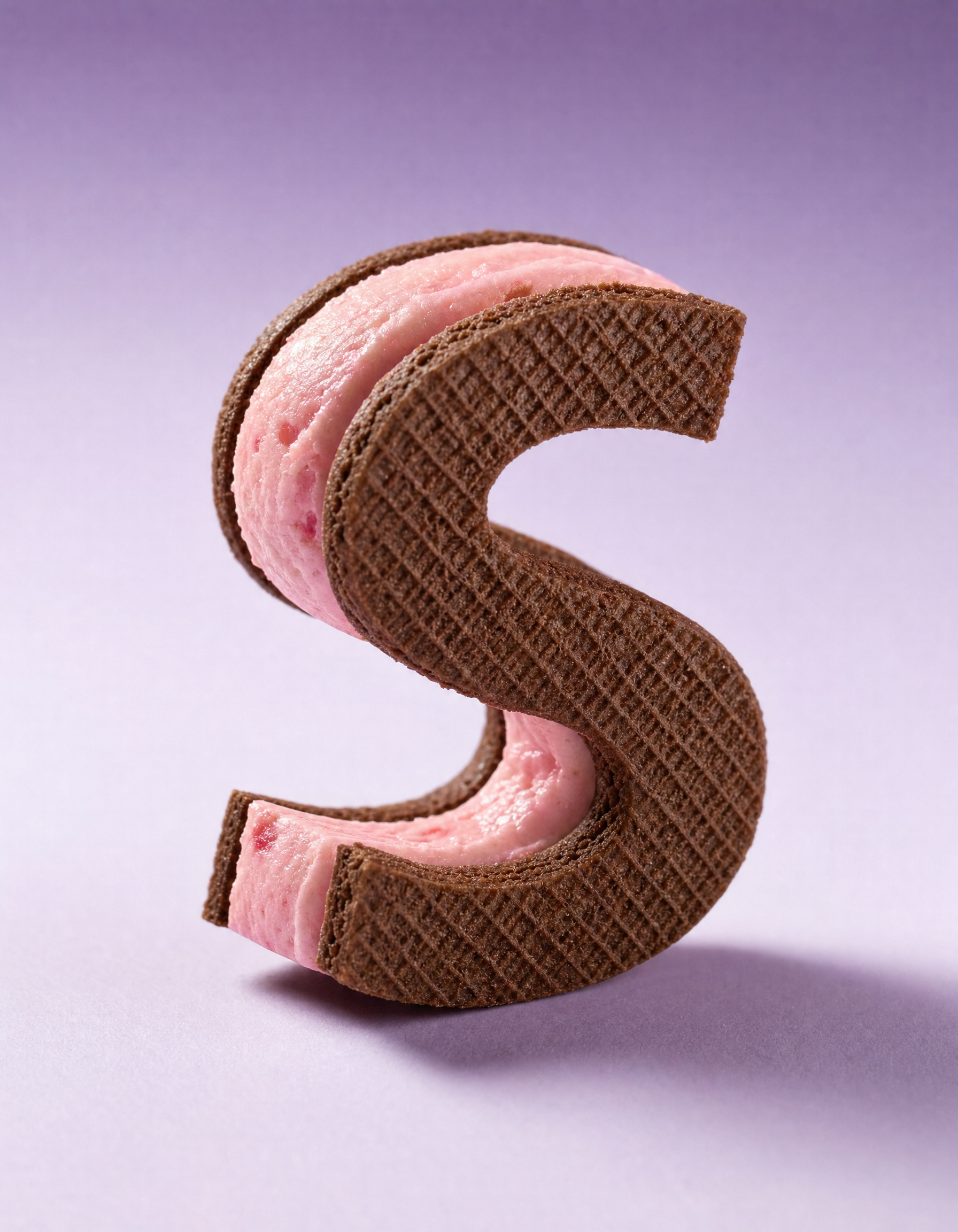 Whimsical S in Cookie and Strawberry