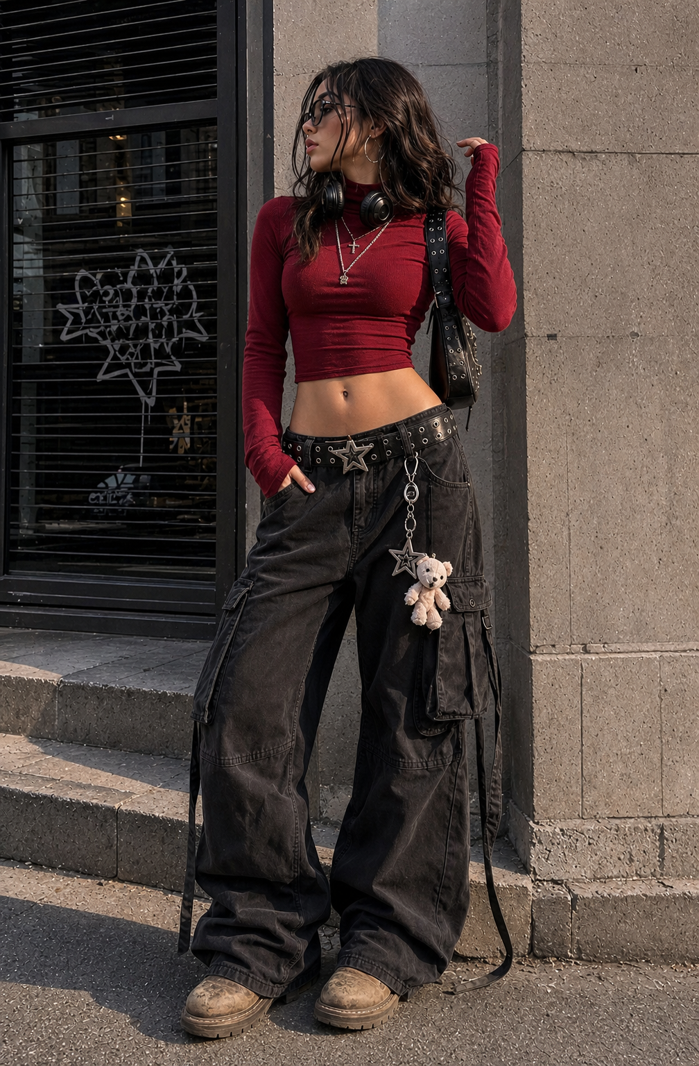 Y2K Grunge Streetwear in Alley